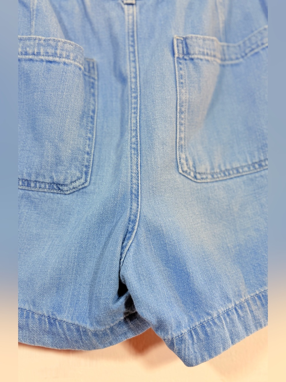GAP Light Blue Drawstring Denim Shorts - Picture 4 of 14